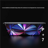 A close-up view of a smartphone displaying a vibrant, colorful abstract design on its screen.