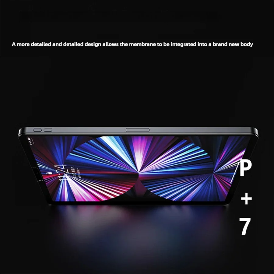A close-up view of a smartphone displaying a vibrant, colorful abstract design on its screen.