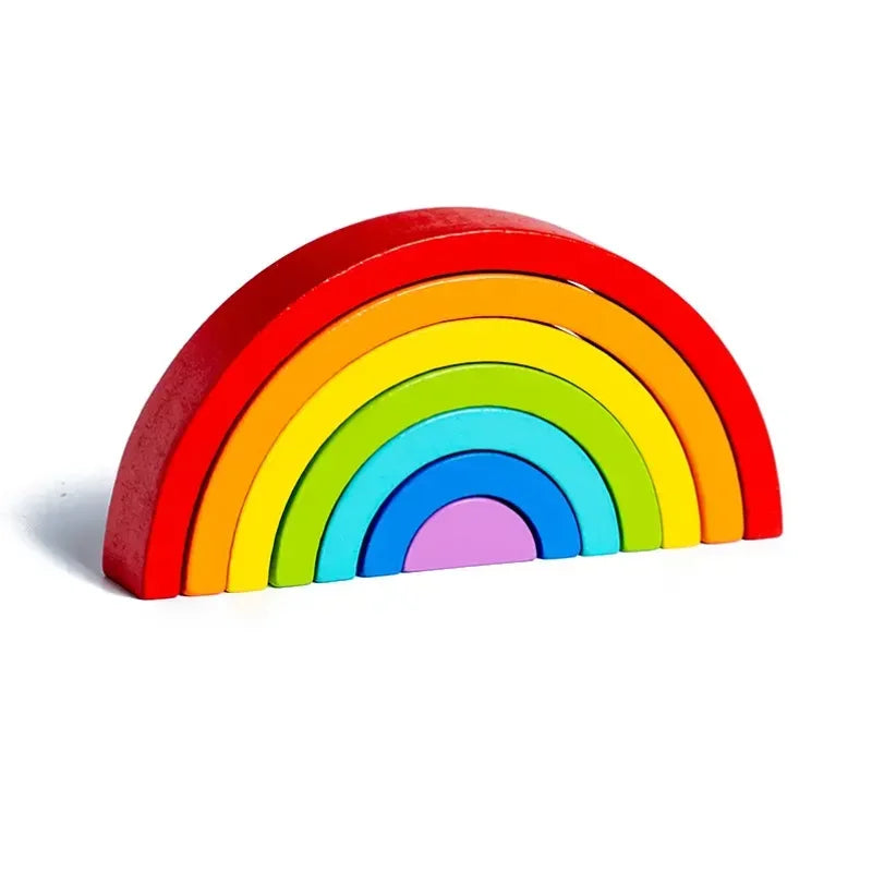 Rainbow Arch Bridge Wooden Building Blocks for Kids