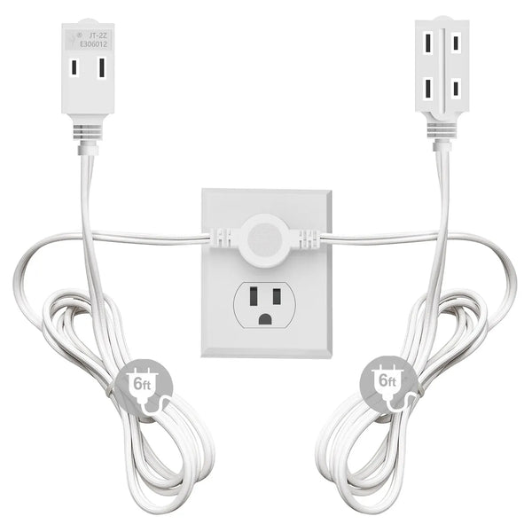 12-Foot Twin Extension Cord with 6 Outlets