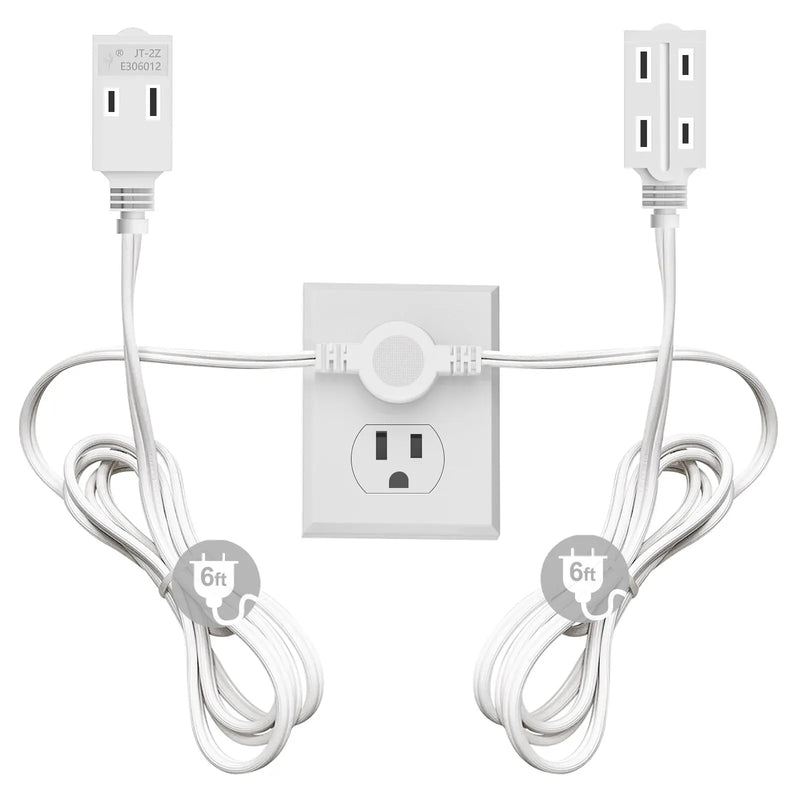 12-Foot Twin Extension Cord with 6 Outlets