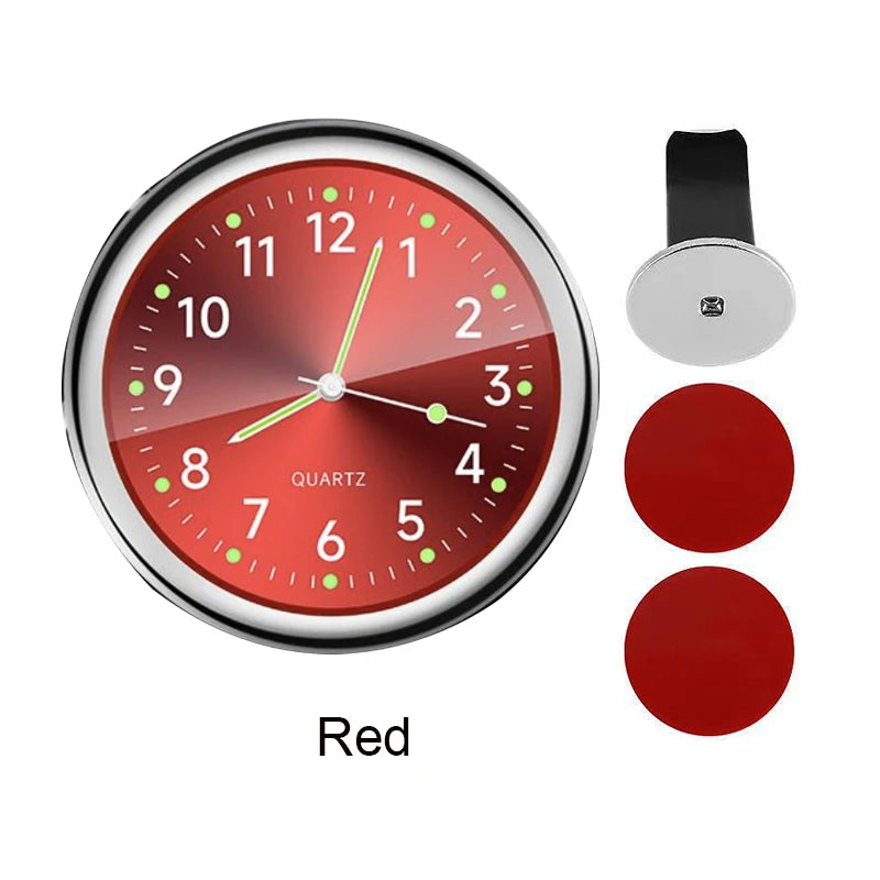 Mini Car Clock with Glow-In-The-Dark Dial and Air Vent Clip