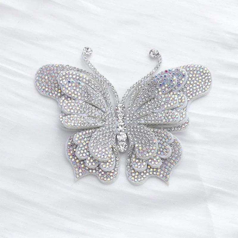 Colored Rhinestone Butterfly Applique for DIY Crafts