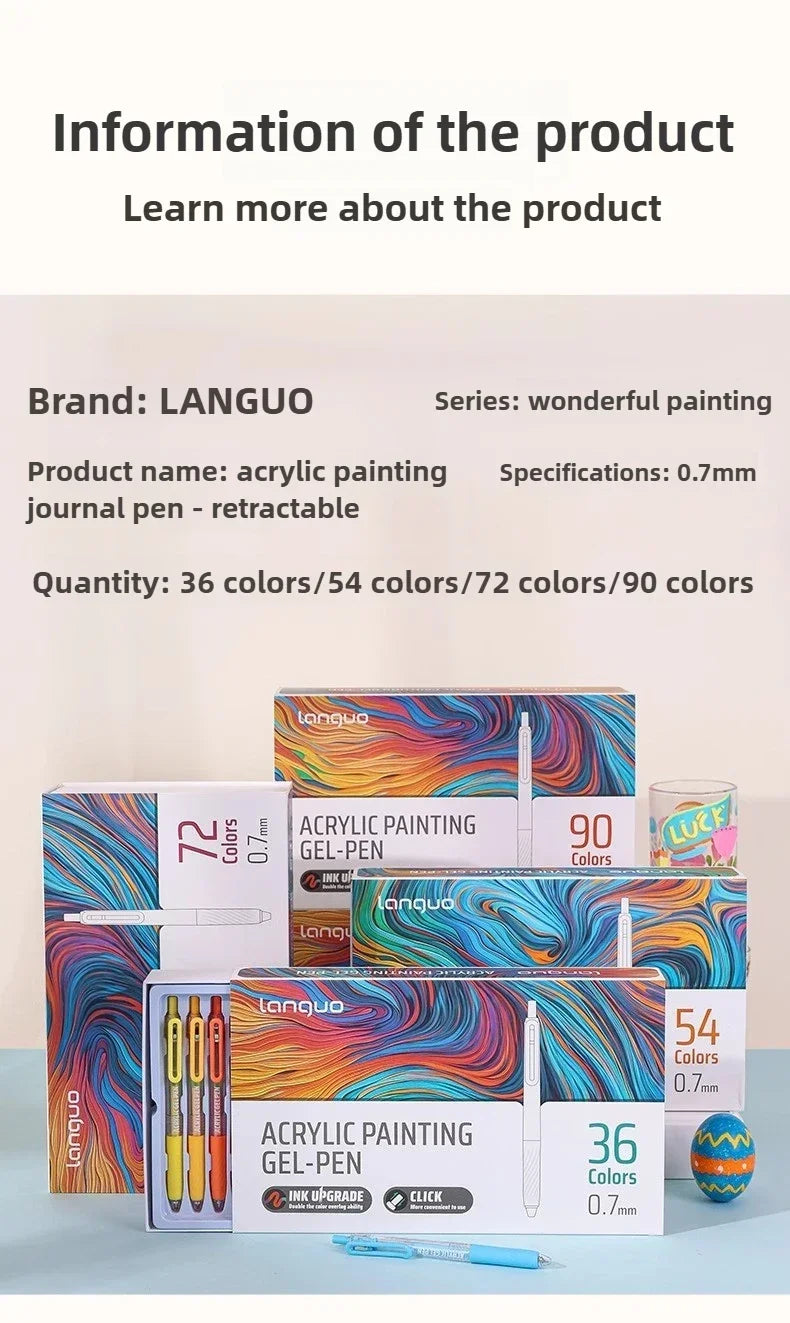 3D Embossed Acrylic Gel Pens - 6/144 Color Options