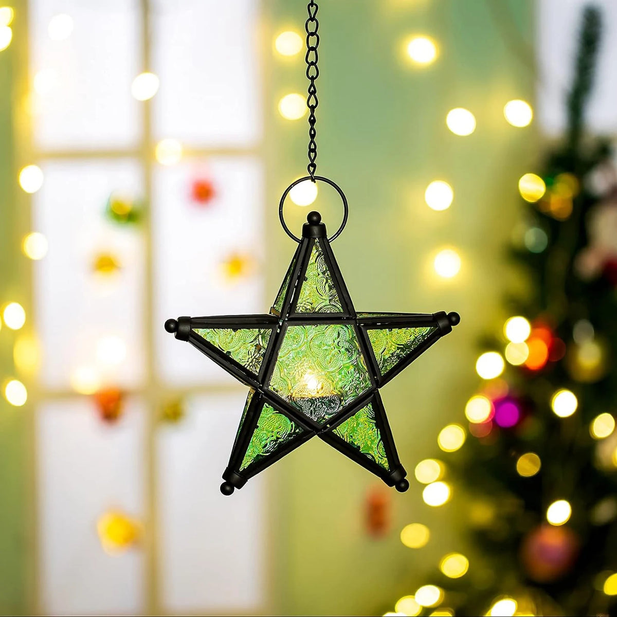 Forged Iron Star Hanging Candlestick