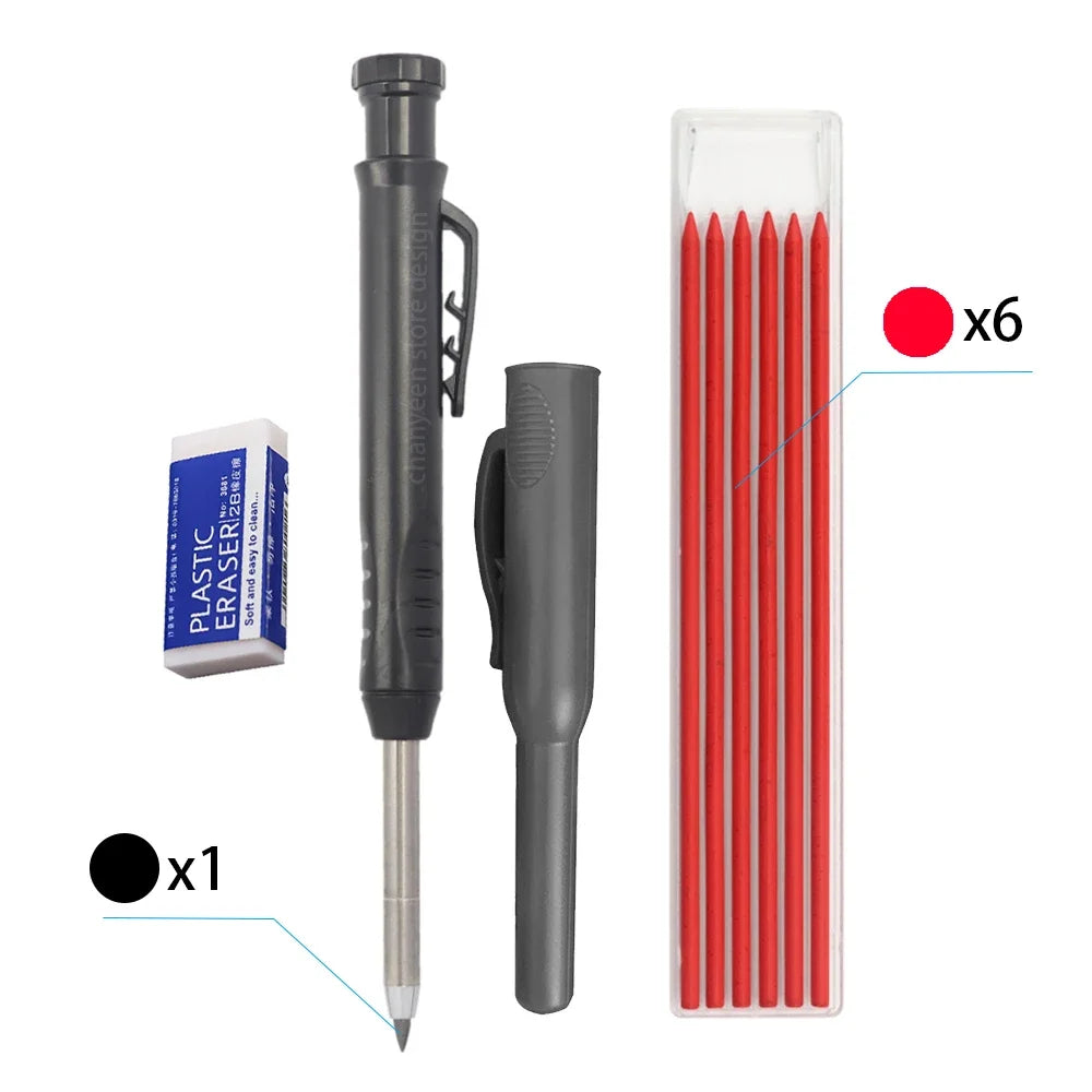 Precision Carpenter's Mechanical Pencil with Integrated Sharpener