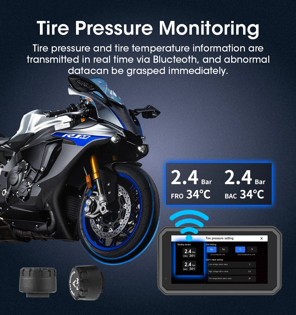 5/6.25 Inch Waterproof Motorcycle GPS with CarPlay and Android Auto
