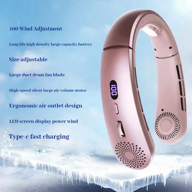 Bladeless Neck Fan with LED Light