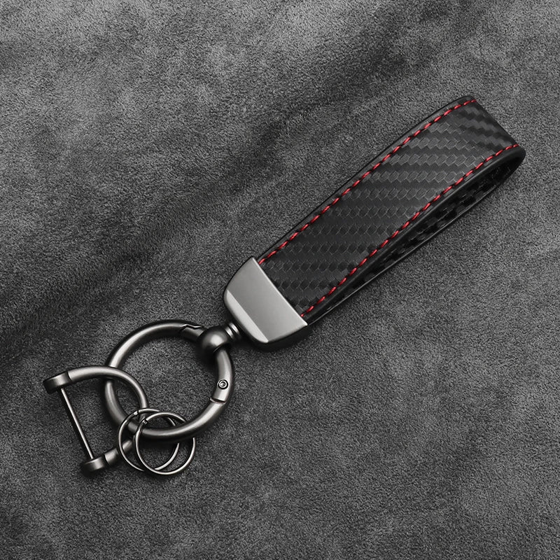 Carbon Fiber Car Keychain with Alloy Buckle