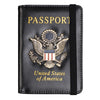 Classic PU Leather Passport Holder with US Flag Detail