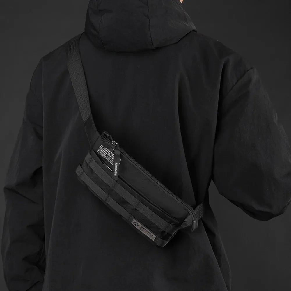 Vintage Style Crossbody Chest Bag for Men – Compact Nylon Shoulder Pack