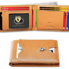 Slim RFID Blocking Leather Card Holder Wallet with Geometric Pattern