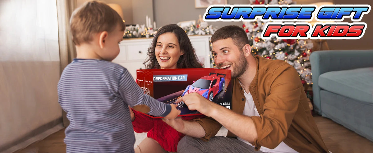 2-in-1 Transforming RC Car & Robot with LED Lights