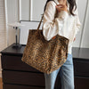 Vintage Leopard Print Canvas Tote Bag