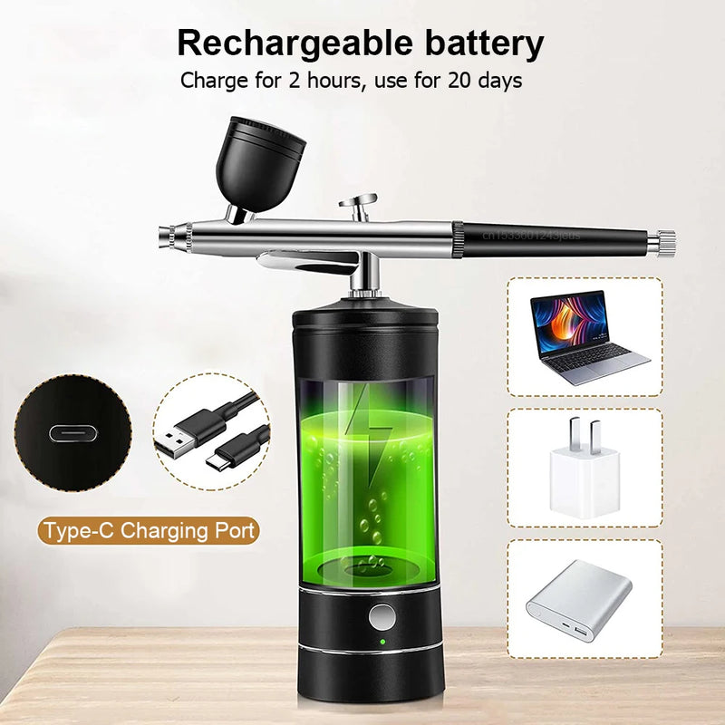 Kit de Aerógrafo Inalámbrico Portátil con Compresor