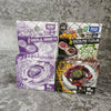 A set of Takara Tomy Hasbro Hybrid Wheel Beyblades including Eaquila 105HF/S and Rescolpio T125JB.