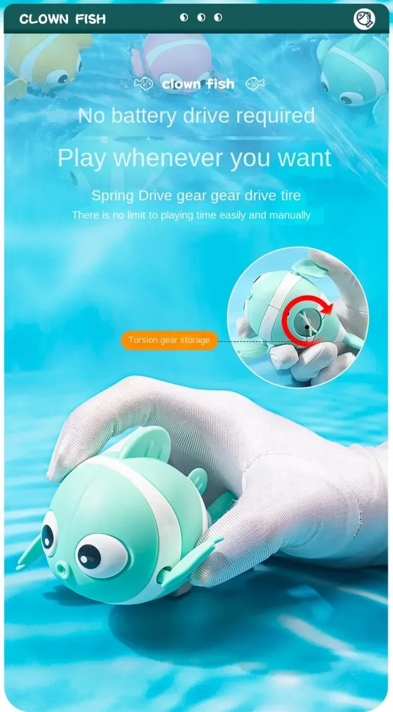 Wind-Up Floating Clownfish Bath Toy
