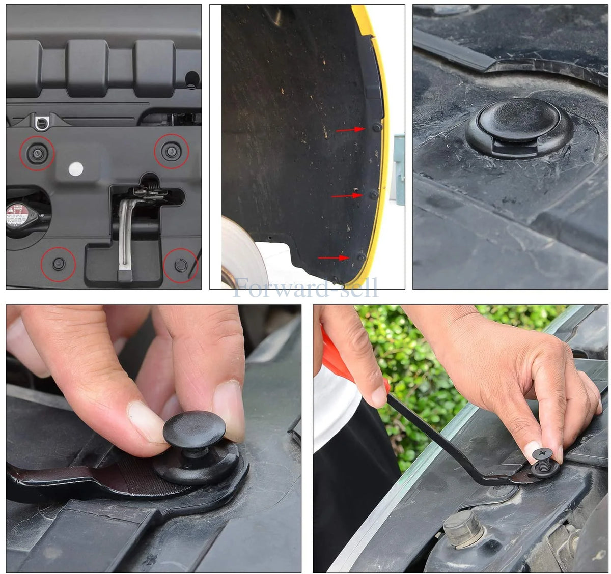 Mixed Size Plastic Retainer Clips for Auto Trim, Bumper, and Door Panels