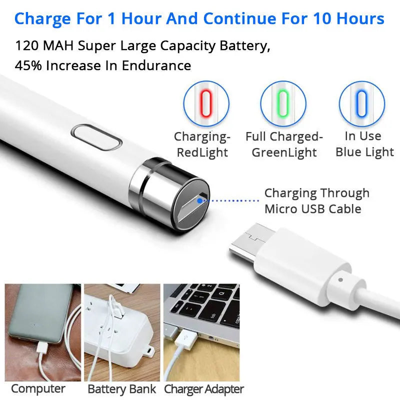 Universal Active Stylus Pen for Tablets and Phones