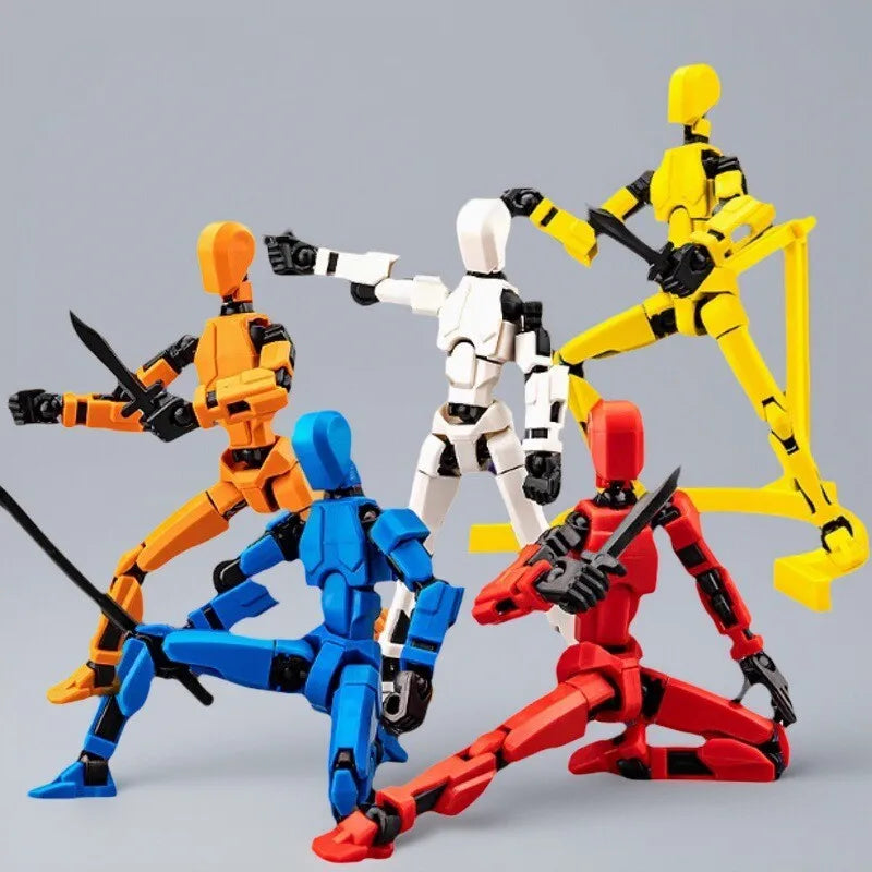 Multi-Jointed Action Robot Figure with Dog Companion