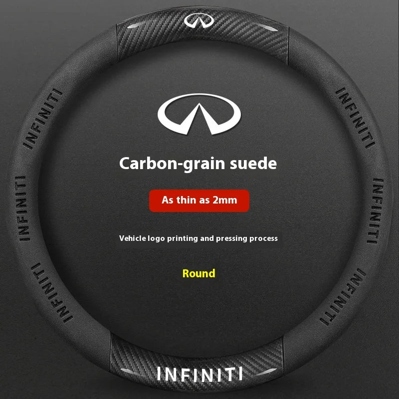 Carbon Fiber Leather Steering Wheel Cover for Infiniti Models