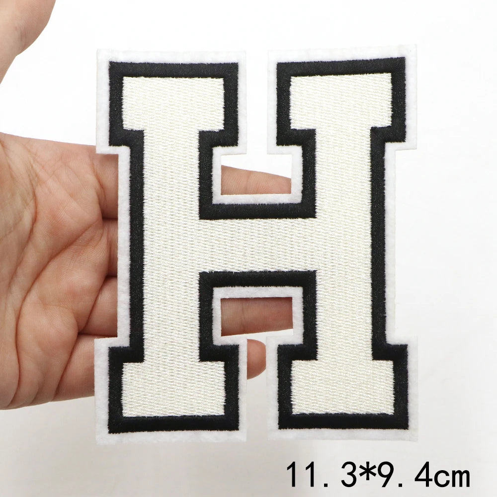 Large White Letter Patch for DIY Clothing Customization