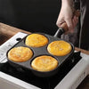 Sartén Antiadherente de Cuatro Cavidades para Huevos, Panqueques y Hamburguesas