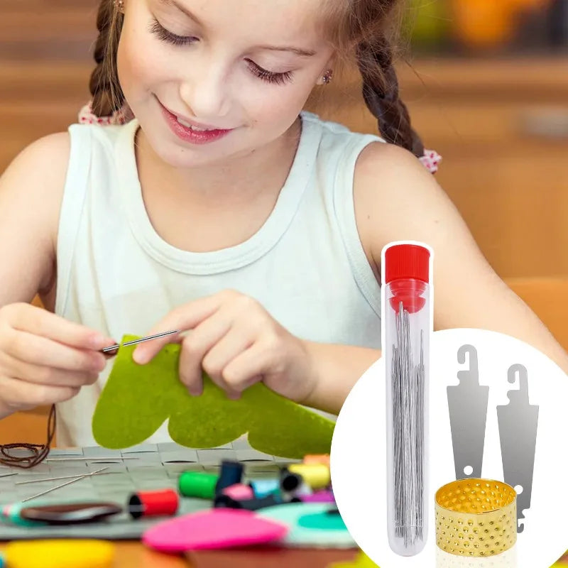 Stainless Steel Sewing Needle Set with Large Eyes