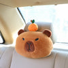 Capybara Plush Car Neck Pillow with Tissue Holder