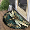Half Circle Flower Print Non-Slip Entryway Mat