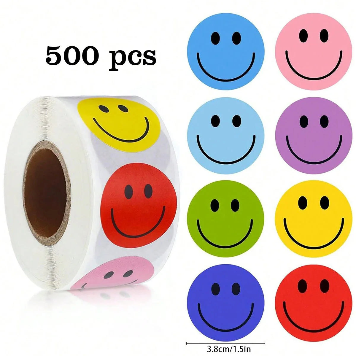 Smiling Face Reward Stickers - 500 Pack
