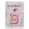 Embroidered Letter Passport Holder with Card Pocket