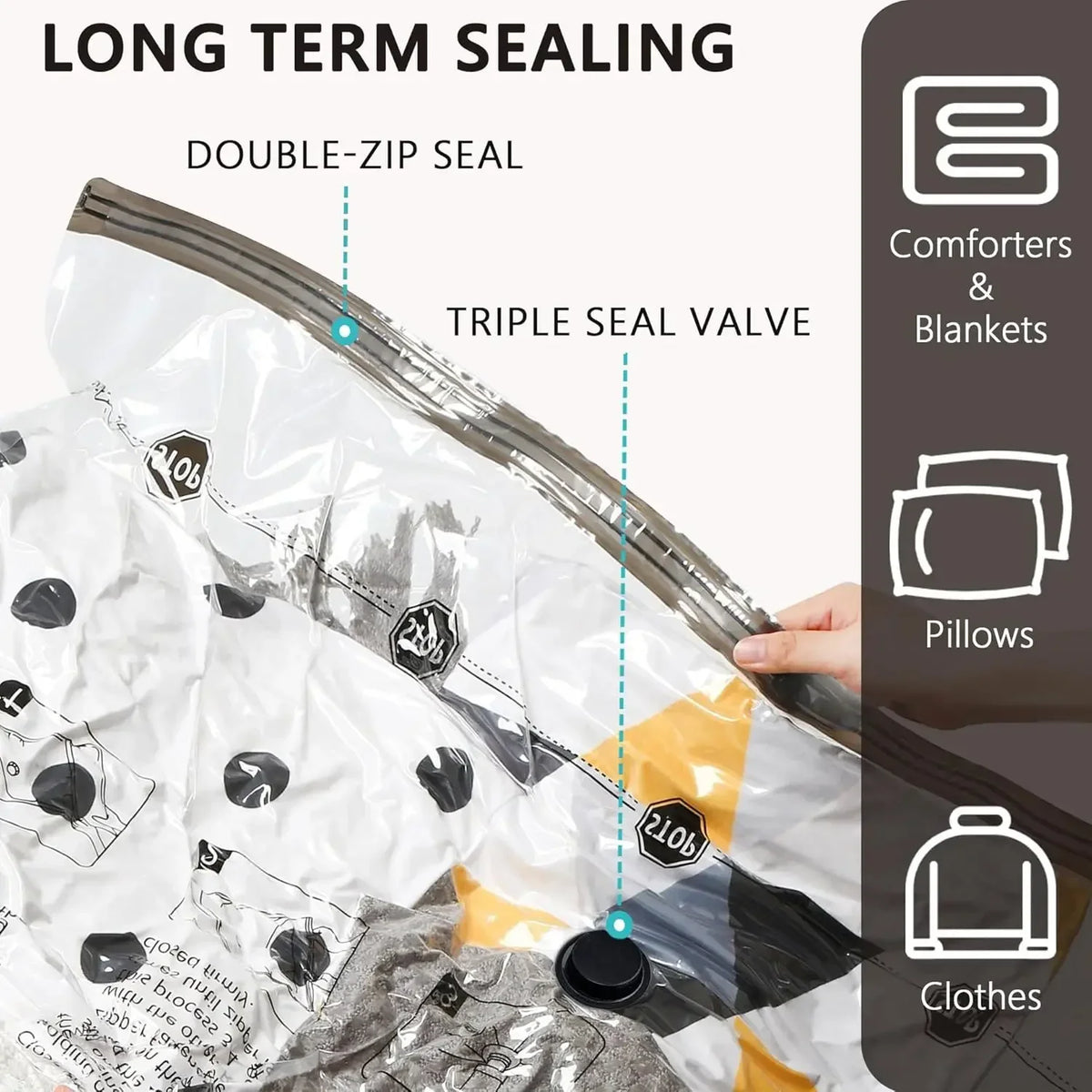 Reusable Vacuum Storage Bags for Travel and Wardrobe Organization