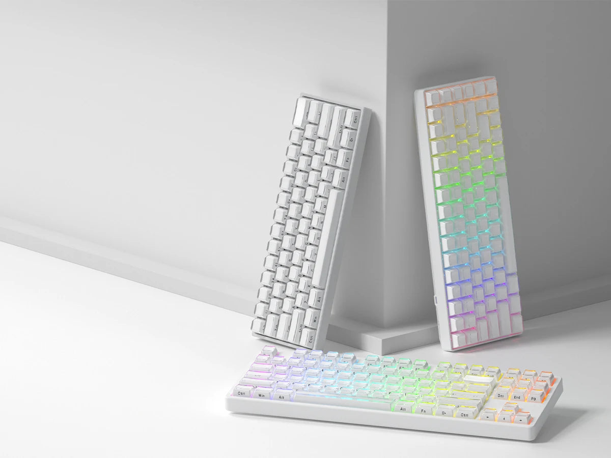Crystal Clear Jelly Keycaps with Side-Printed Legends for Mechanical Keyboards