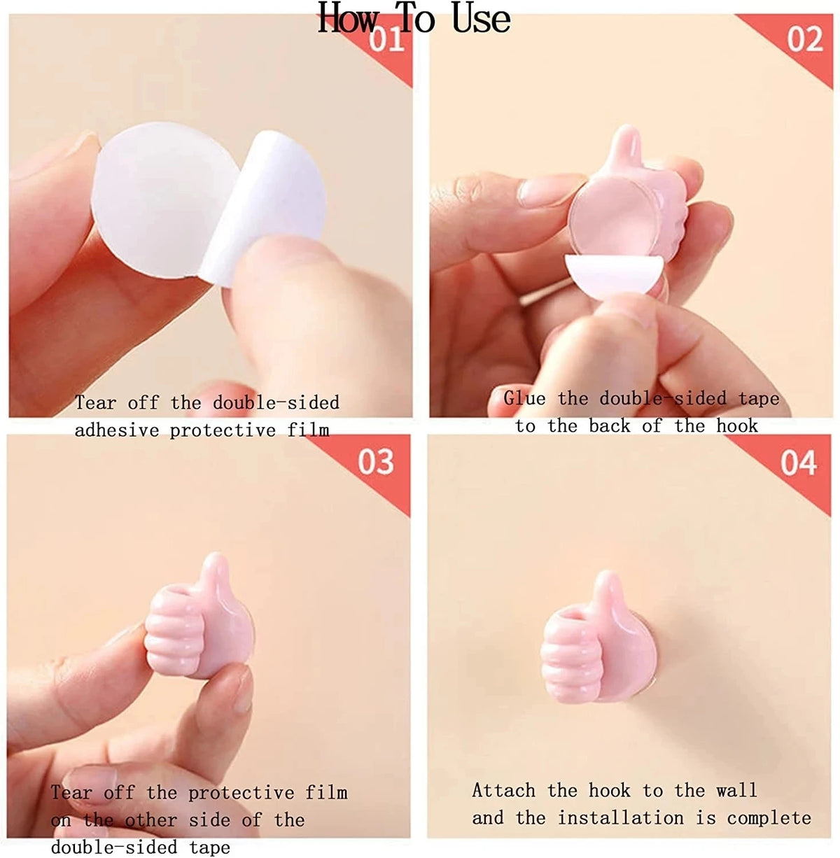 Silicone Thumb Wall Hooks for Cable Management and Organizing