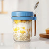 Borosilicate Glass Overnight Oats Jar with Lid and Spoon