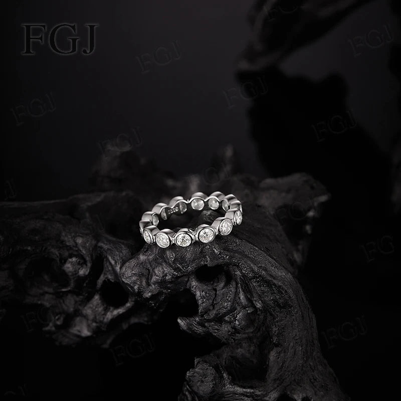 Elegant Moissanite Solitaire Ring in Sterling Silver