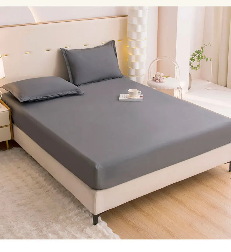 Waterproof Fitted Bed Sheet with 360-Degree Elastic Band