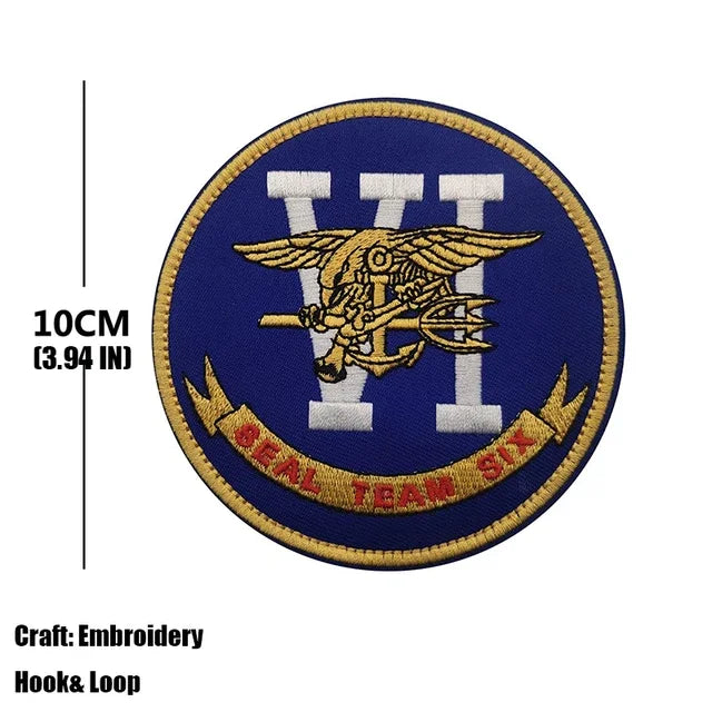 Embroidered Tactical Patch with Hook and Loop Backing
