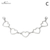 Silver multi-layer chain strap with heart pendant charms