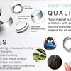 A set of strong neodymium fishing magnets and an eyebolt used for various tasks like fishing, hunting, and salvage.