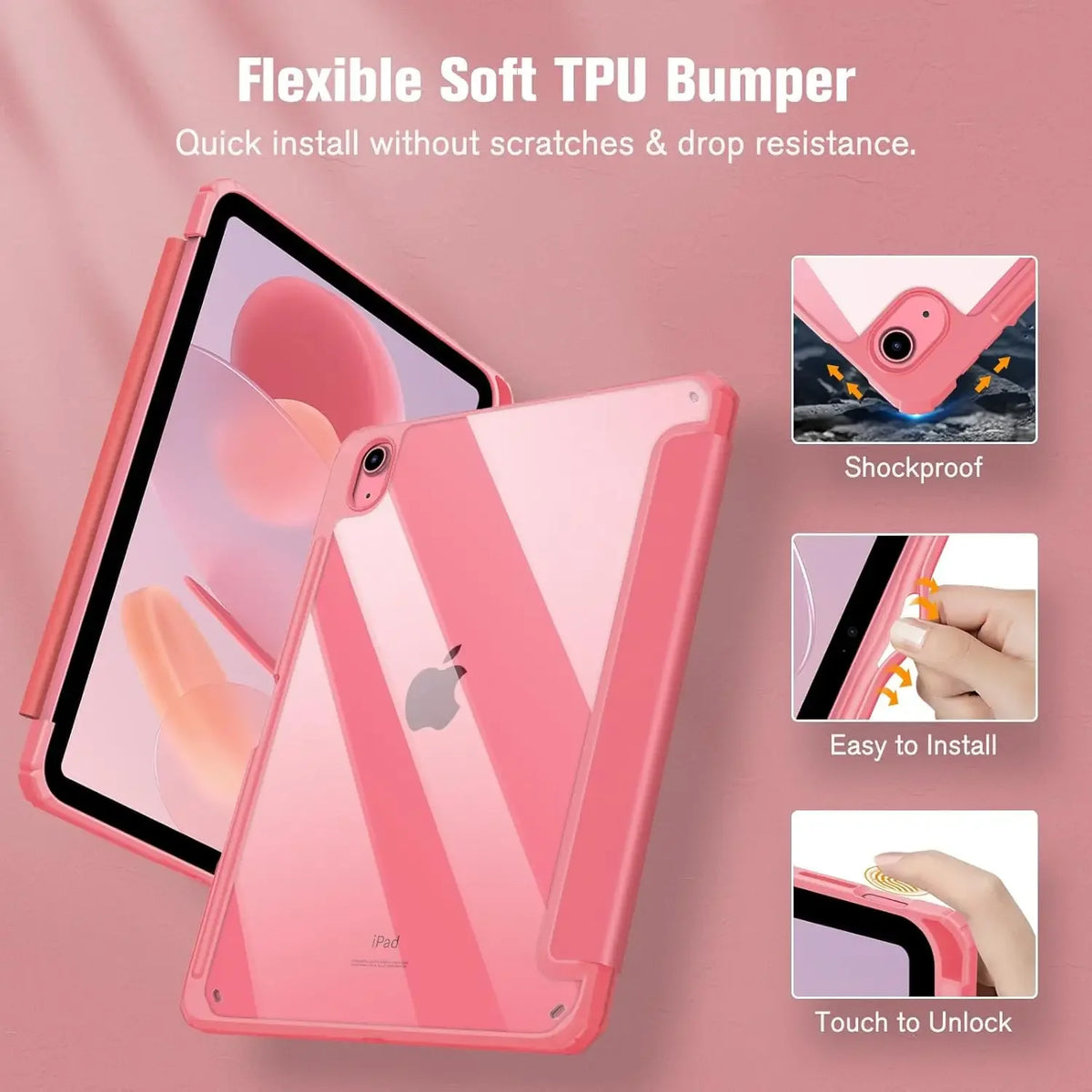 Clear Shockproof Case for iPad Air, Pro, and Mini Models