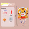 Cartoon tiger basketball hoop set including nets, pump, and hook for kids