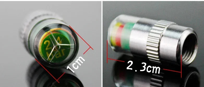 Tire Pressure Indicator Valve Caps with Visual Warning System