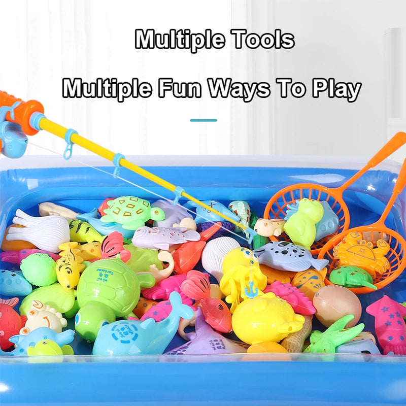 Magnetic Fishing Game Set with Inflatable Pool