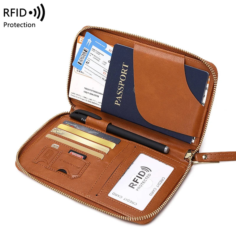 RFID Blocking Travel Wallet with Wrist Strap