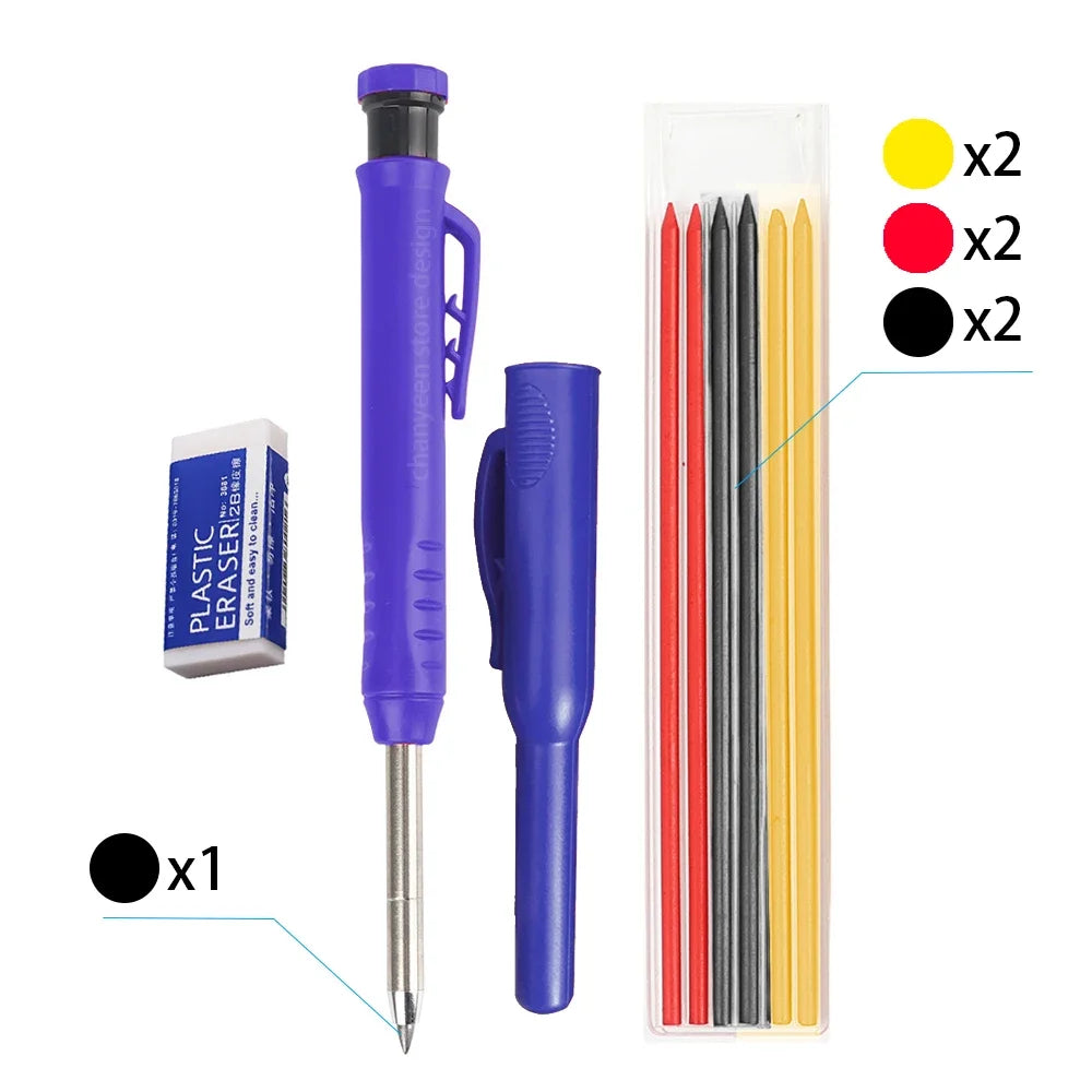 Precision Carpenter's Mechanical Pencil with Integrated Sharpener