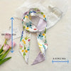 Floral Print Silk Hair Scarf for Women – Long Ribbon Headband