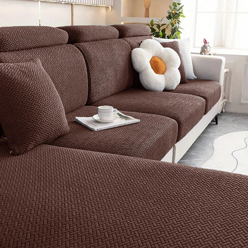 Jacquard Sofa Seat Cushion Cover – Removable & Non-Slip
