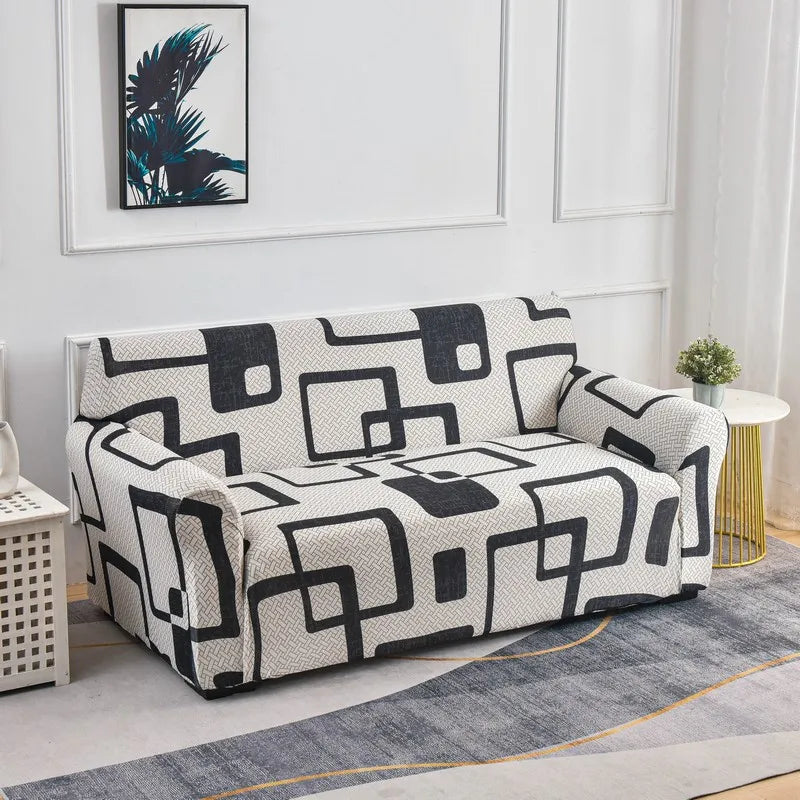 Stretch Floral Sofa Cover with Anti-Slip Grip
